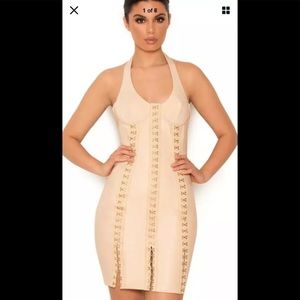 House Of CB Vegan Leather Dress Medium US Size 6-8